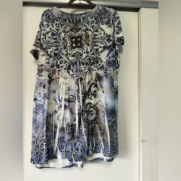 Apt. 9 Blue and Cream Patterned Knit Top - Picture 3 of 3